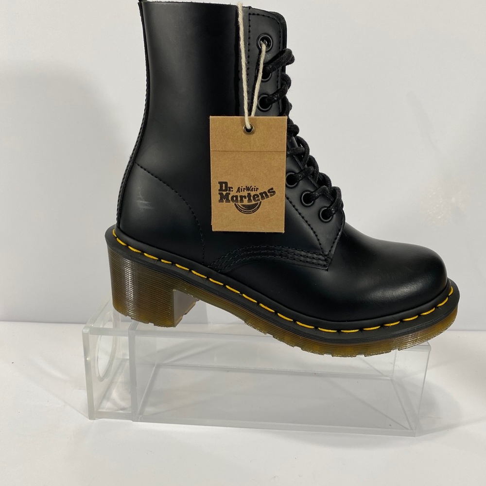NEW DR MARTES CLEMENCY SMOOTH LEATHER HEED BOOTS - Picture 7 of 12